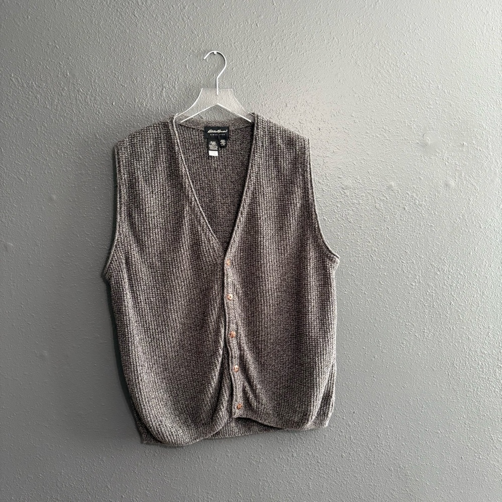 Eddie Bauer Vintage 1990's Chunky Knit Vest Cardigan Size L